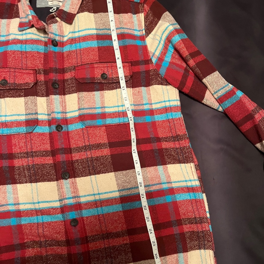 Quiksilver Red and Blue Plaid Men's Shirt - Picture 4 of 9